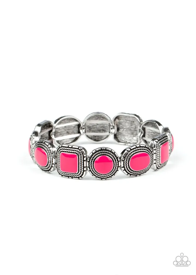 Paparazzi Bracelet ~ Vividly Vintage - Pink