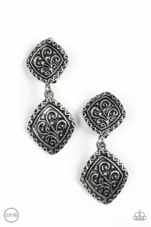 Paparazzi Earring ~ A Little Empress - Silver