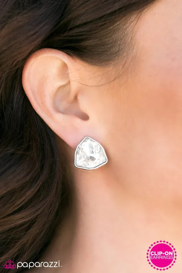 Paparazzi Earring ~ Lady LUXE - White