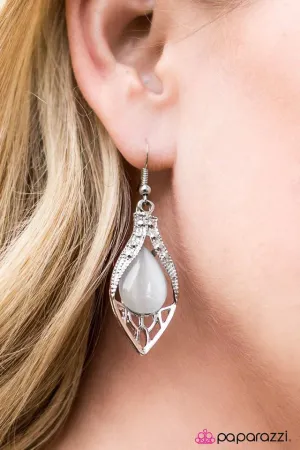 Paparazzi Earring ~ Loyal Royal - White