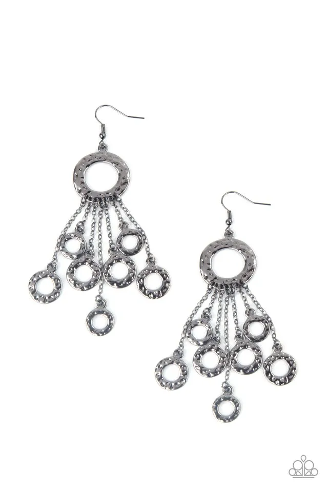 Paparazzi Earring ~ Right Under Your NOISE - Black