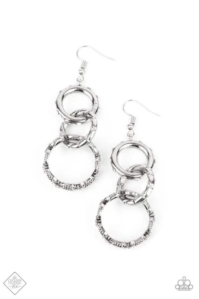 Paparazzi Earring ~ Shameless Shine - White