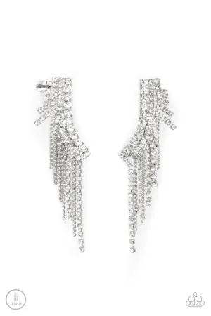 Paparazzi Earring ~ Thunderstruck Sparkle - White