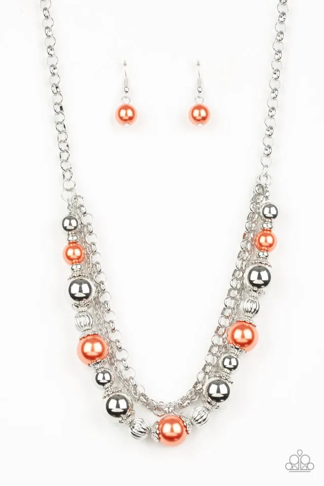 Paparazzi Necklace ~ 5th Avenue Romance - Orange