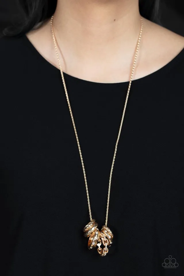 Paparazzi Necklace ~ Audacious Attitude - Gold