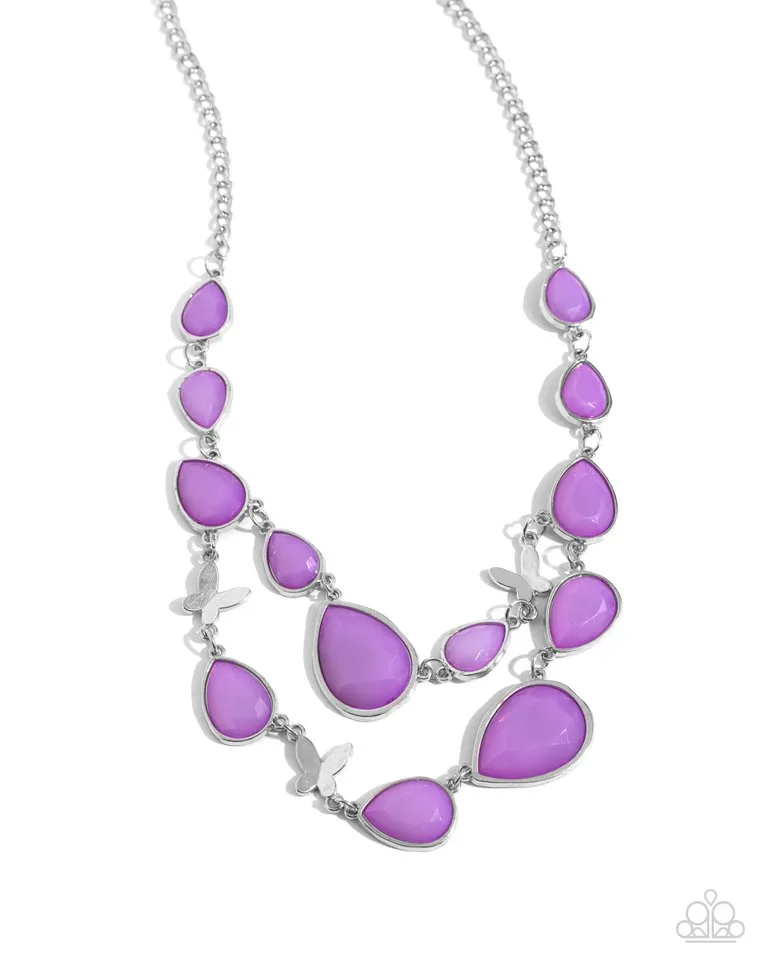 Paparazzi Necklace ~ BRIGHT Club - Purple