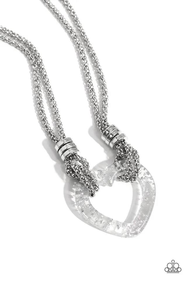 Paparazzi Necklace ~ Lead with Your Heart - Silver