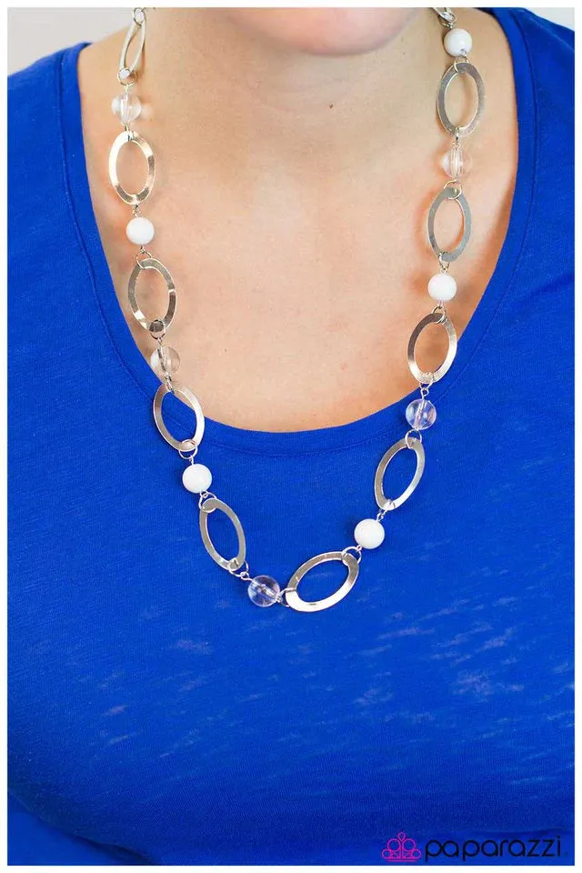 Paparazzi Necklace ~ Leisurely Luminous - White