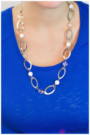 Paparazzi Necklace ~ Leisurely Luminous - White