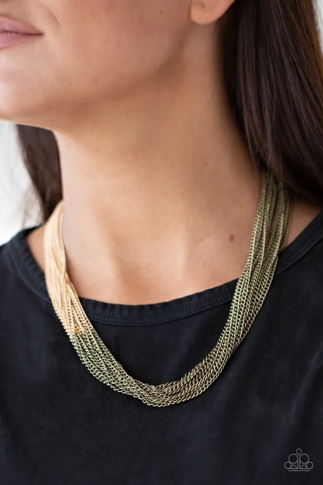 Paparazzi Necklace ~ Metallic Merger - Brass