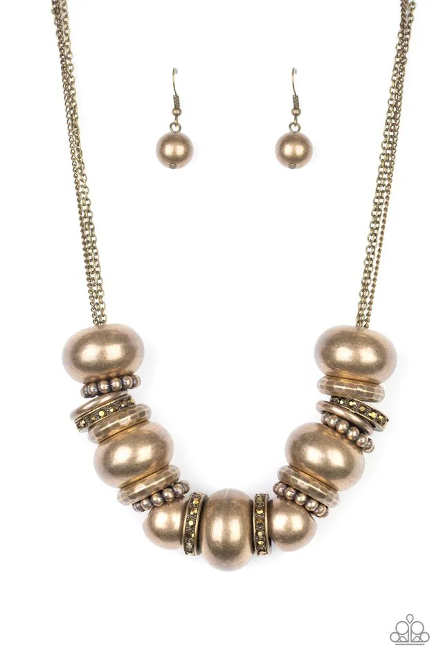 Paparazzi Necklace ~ Only The Brave - Brass