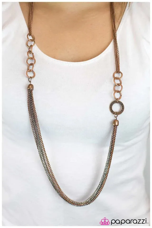 Paparazzi Necklace ~ The Love Connection - Copper