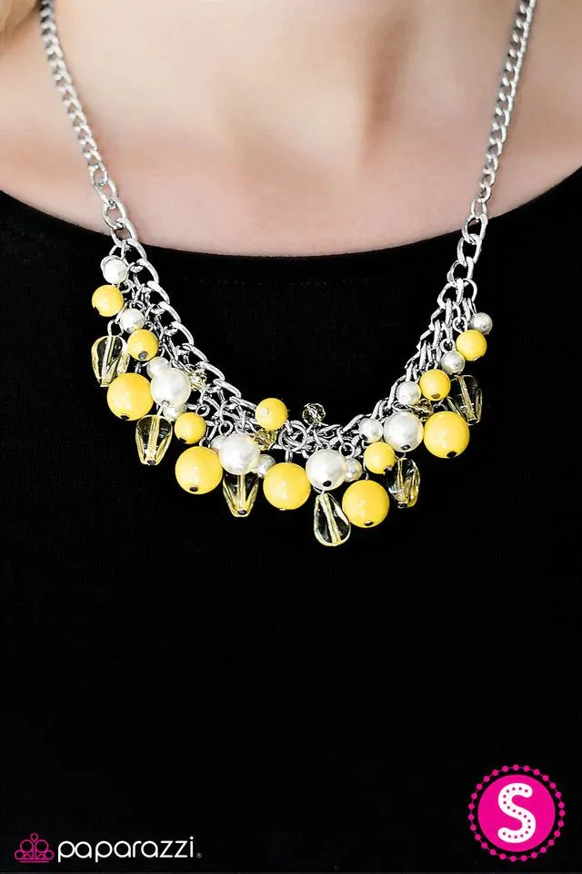 Paparazzi Necklace ~ Vintage Vindication - Yellow