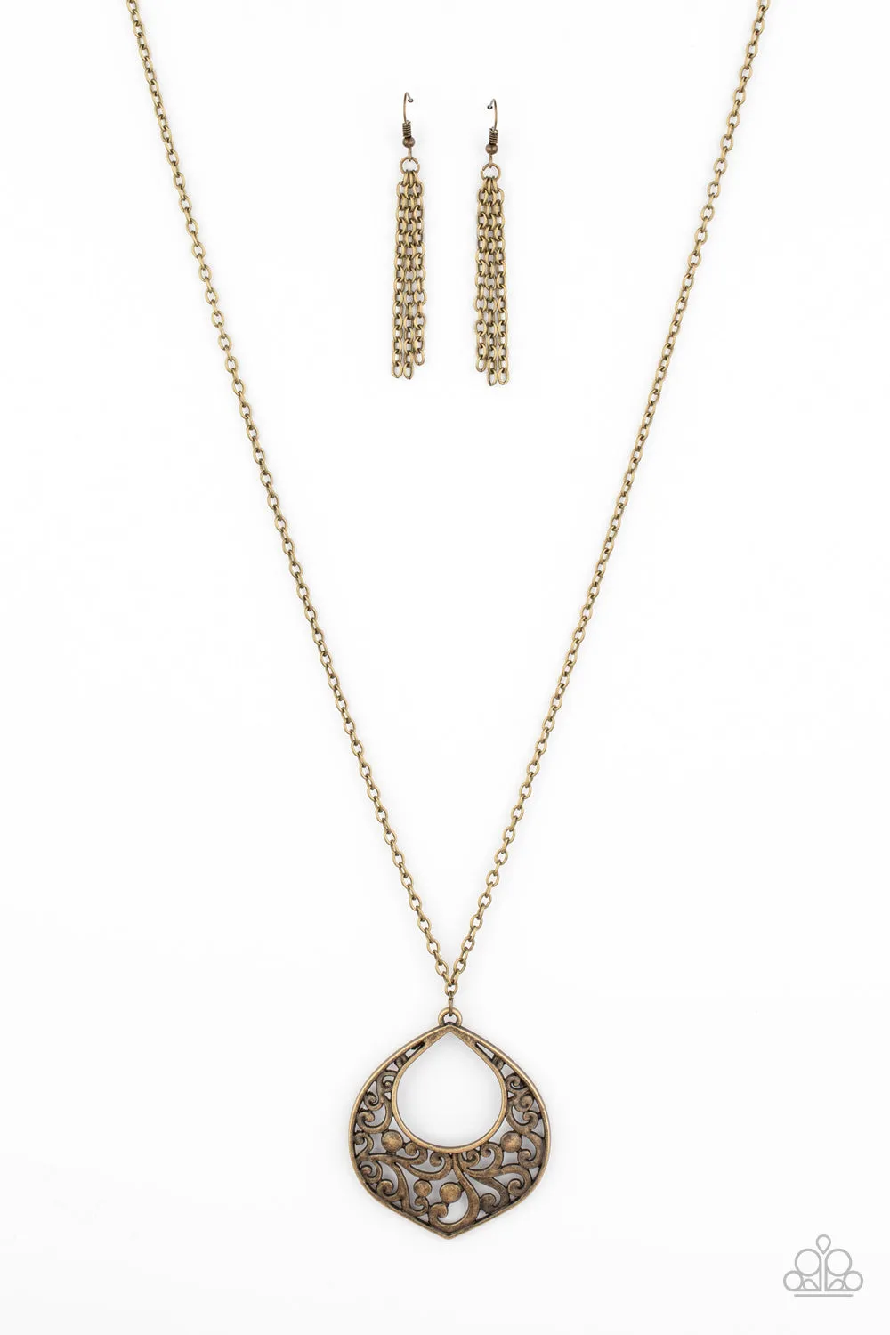 Paparazzi Venetian Vineyards Brass Necklace Set