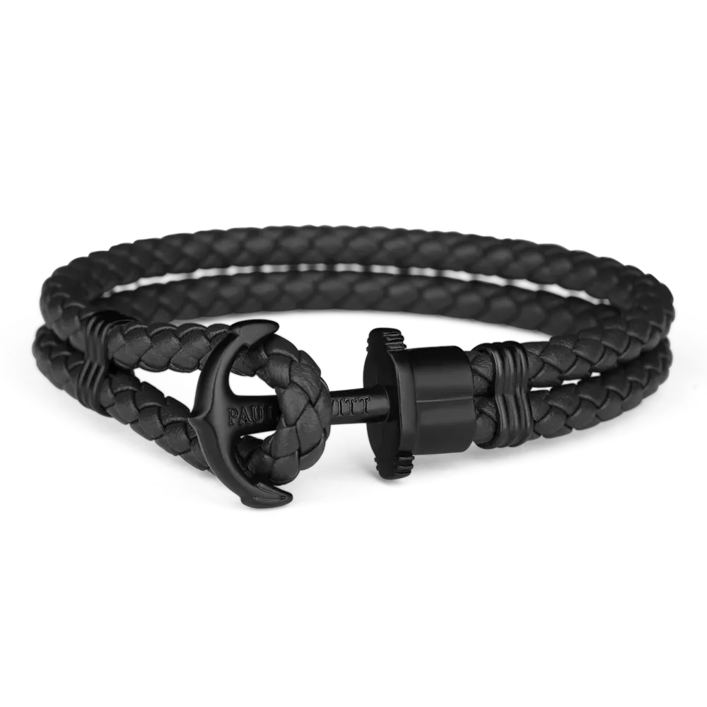 Paul Hewitt Phrep Leather Black / Black Bracelet - S