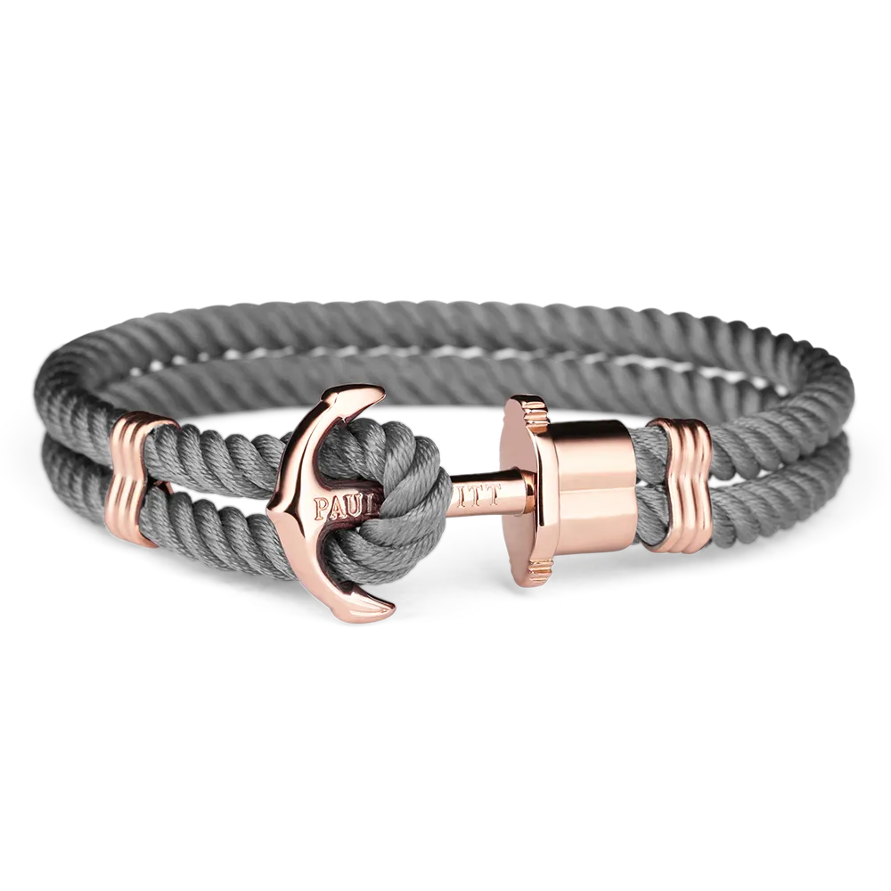 Paul Hewitt Phrep Nylon Rose Gold / Grey Bracelet - XXXL