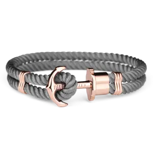 Paul Hewitt Phrep Nylon Rose Gold / Grey Bracelet - XXXL