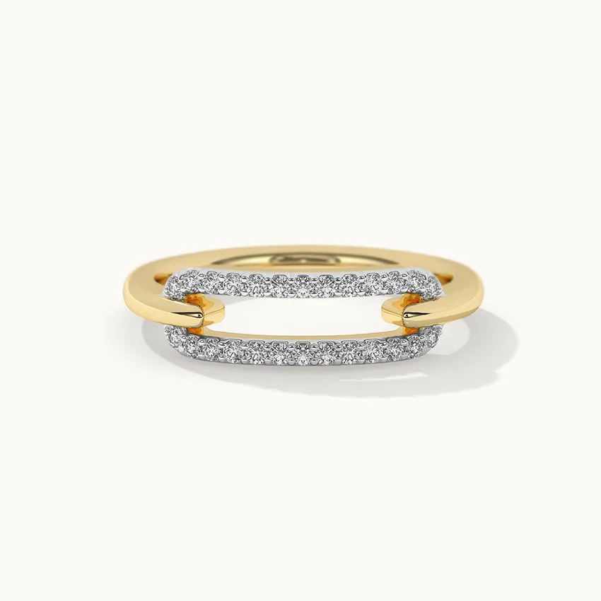 Pave Diamond Paperclip Ring