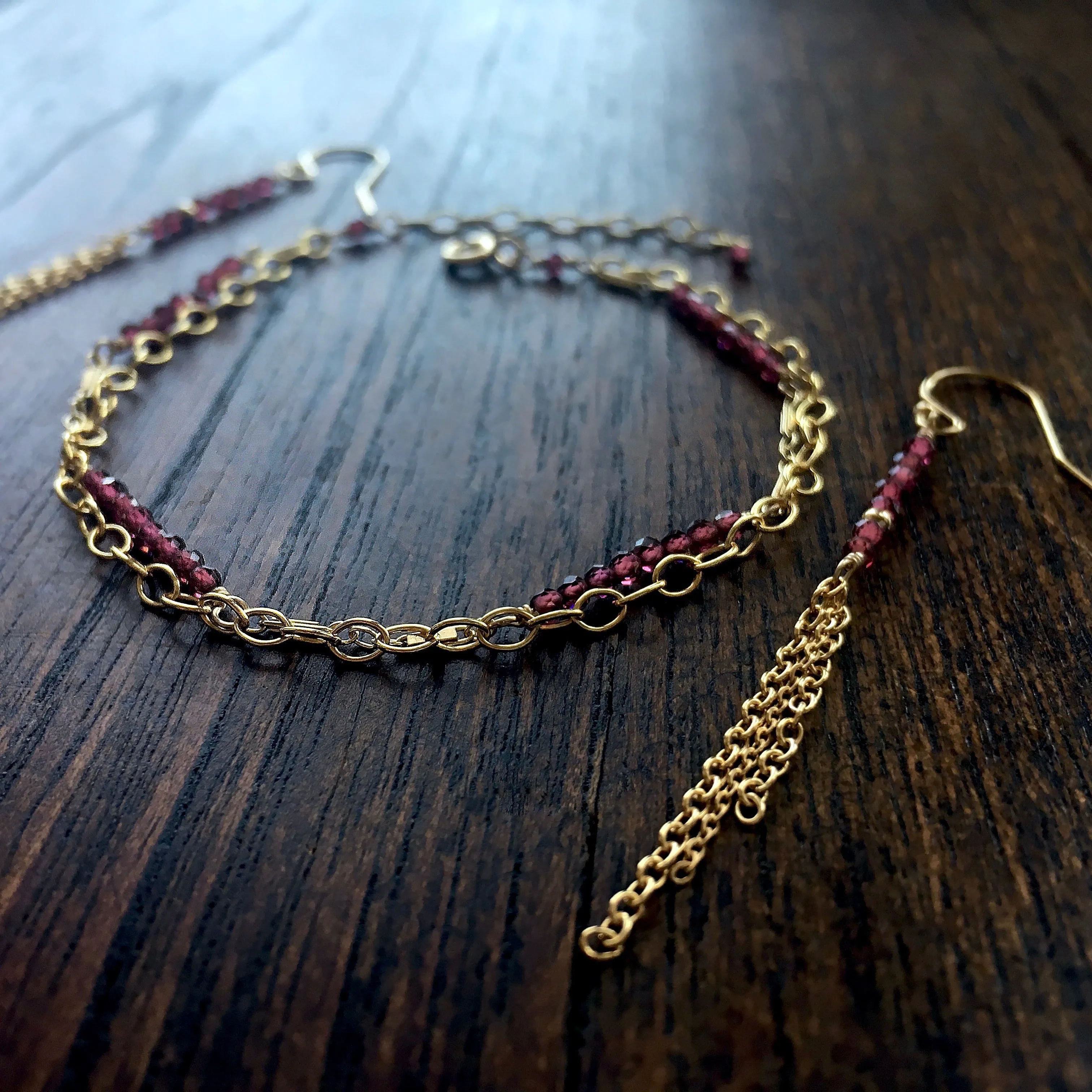 Piper - Rhodolite Garnet, 14k Gold Filled Bracelet