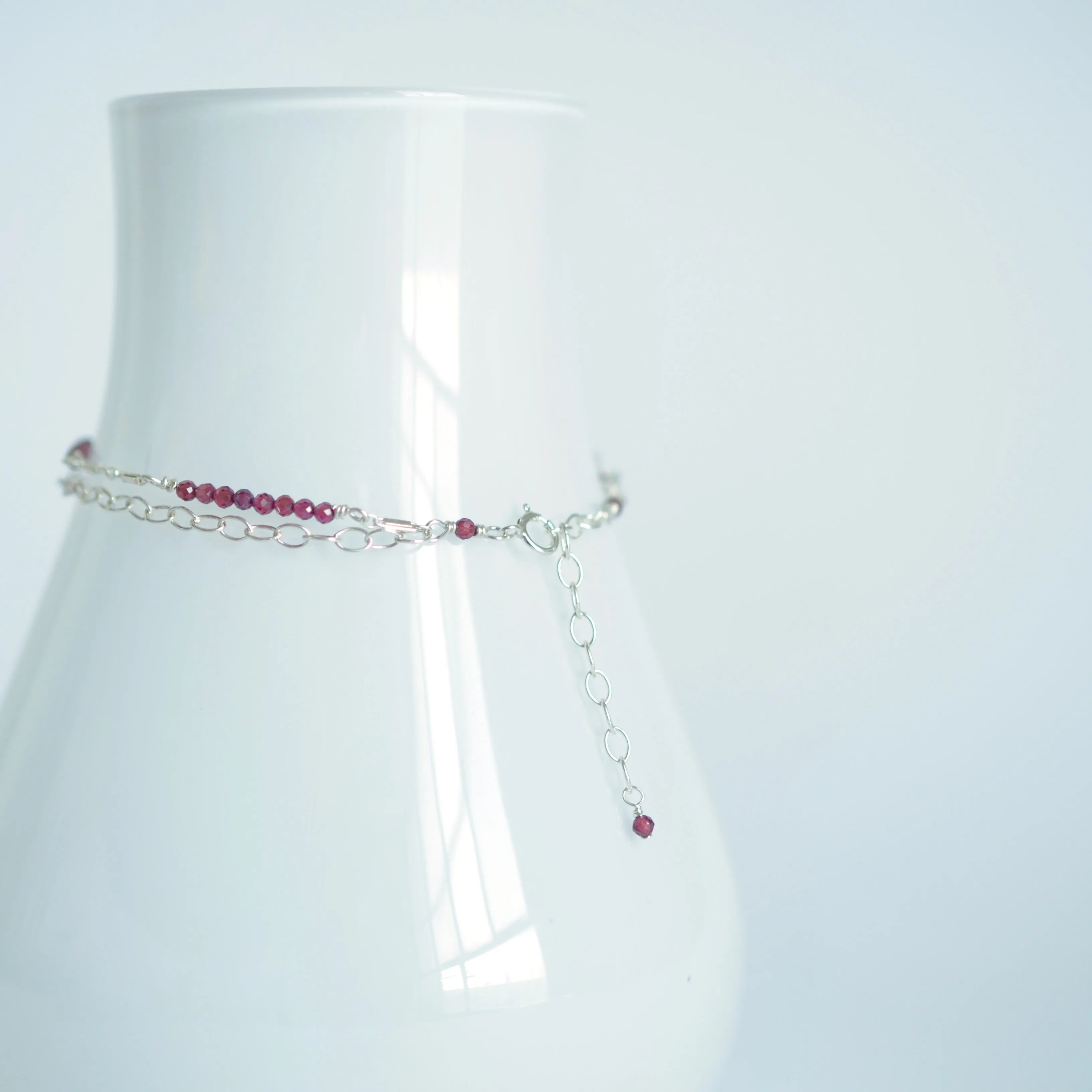 Piper - Rhodolite Garnet, Sterling Silver Bracelet