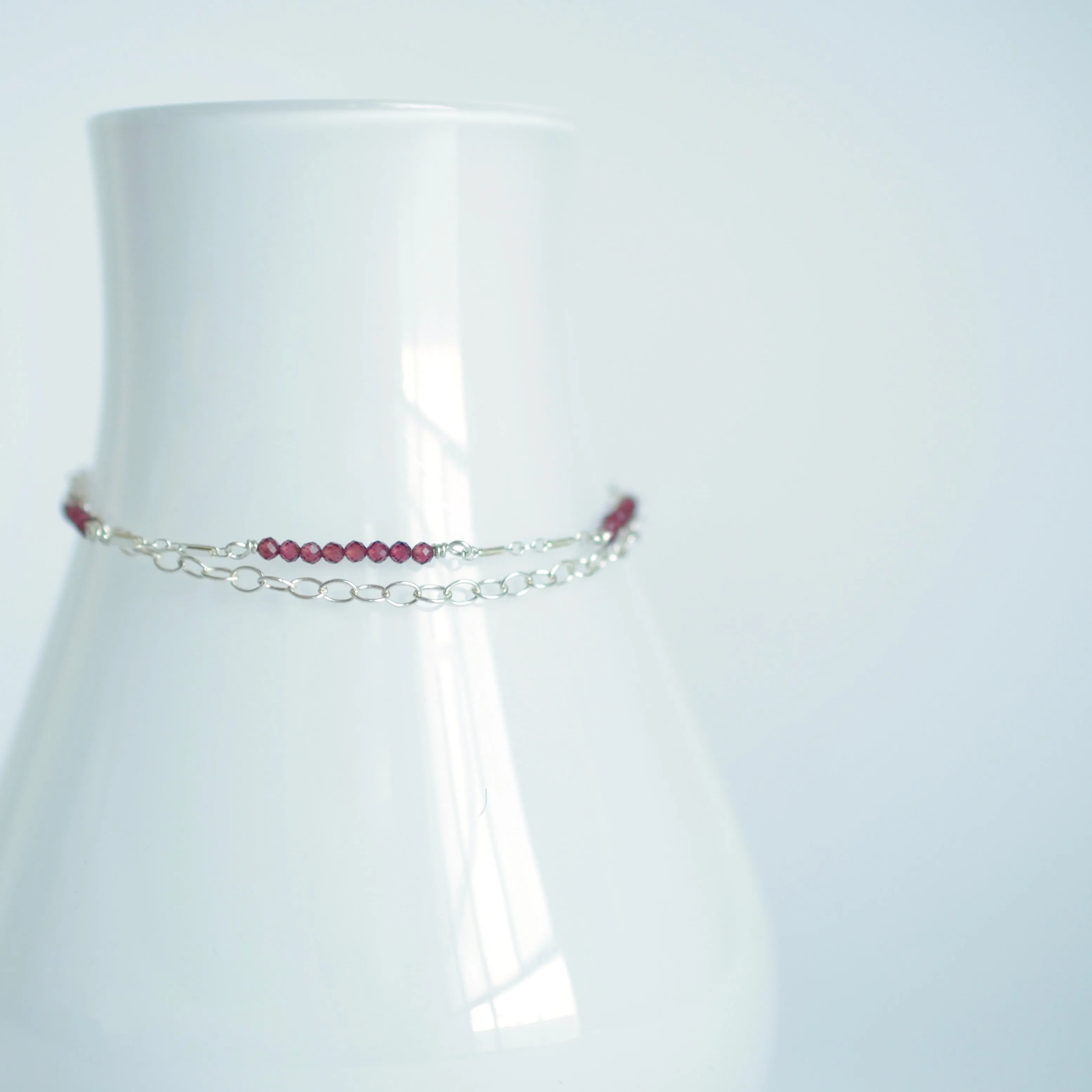 Piper - Rhodolite Garnet, Sterling Silver Bracelet