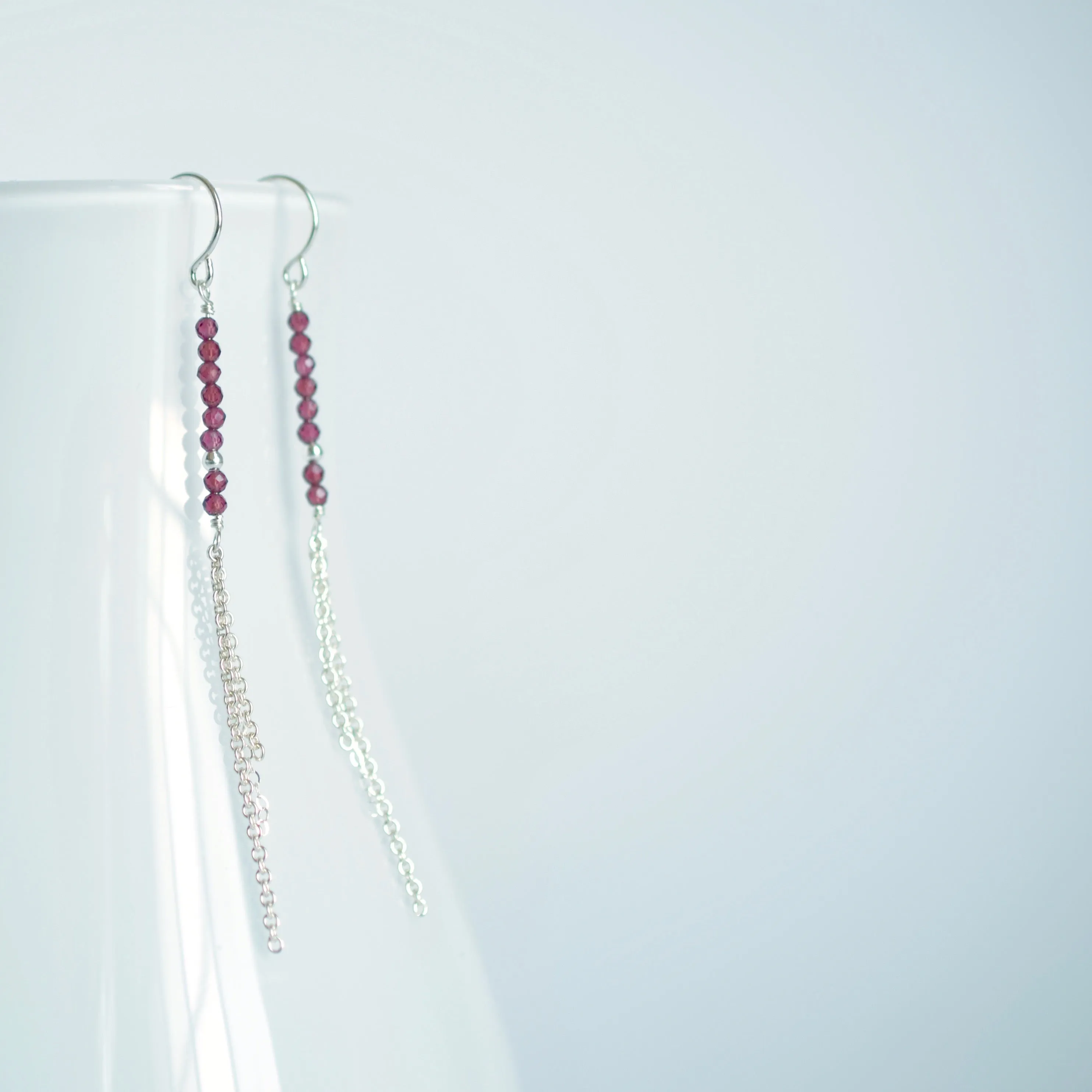 Piper - Rhodolite Garnet, Sterling Silver Earrings