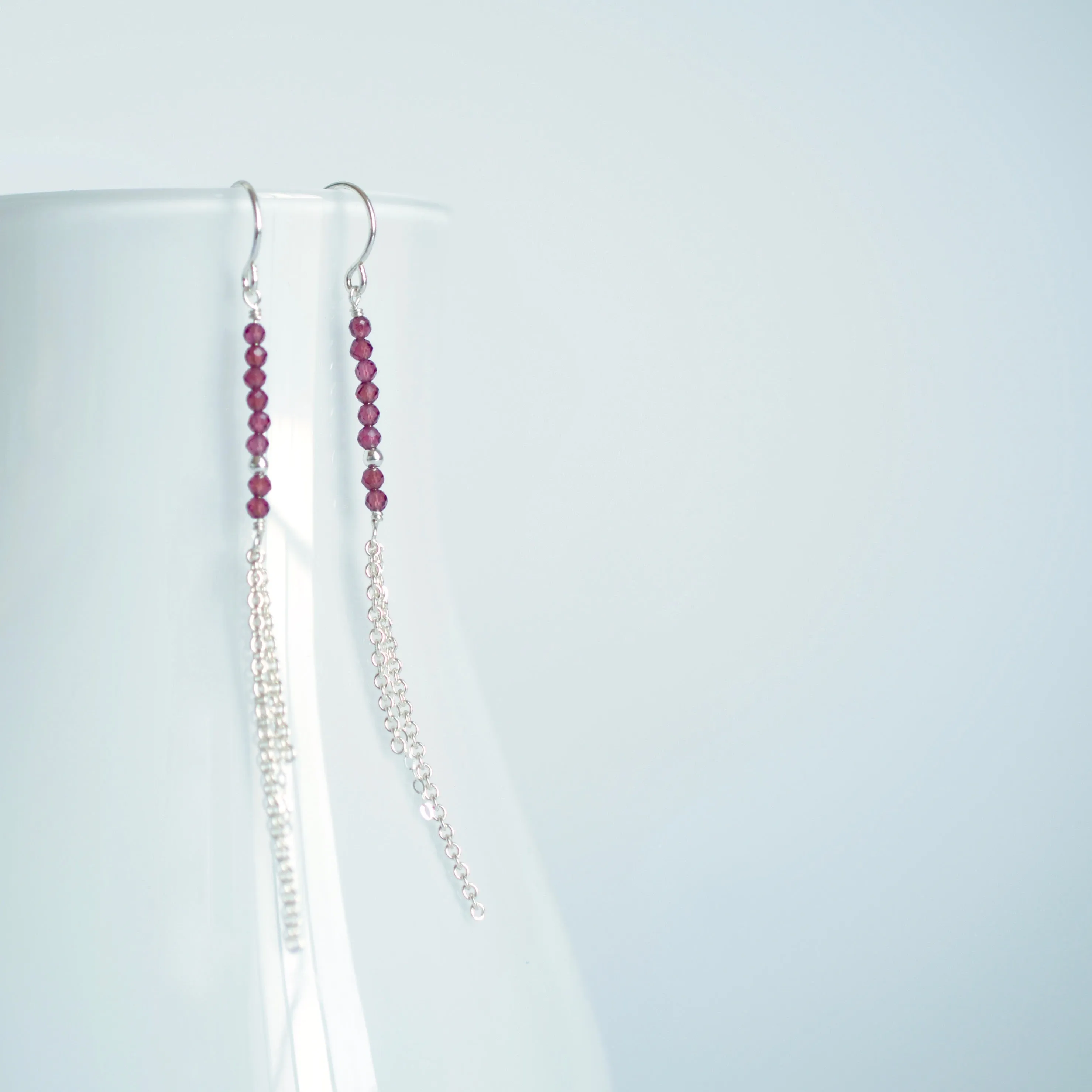 Piper - Rhodolite Garnet, Sterling Silver Earrings