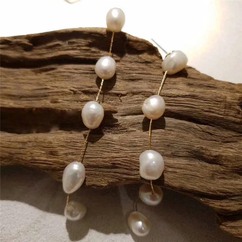 Real Freshwater Dangle Pearl Earrings