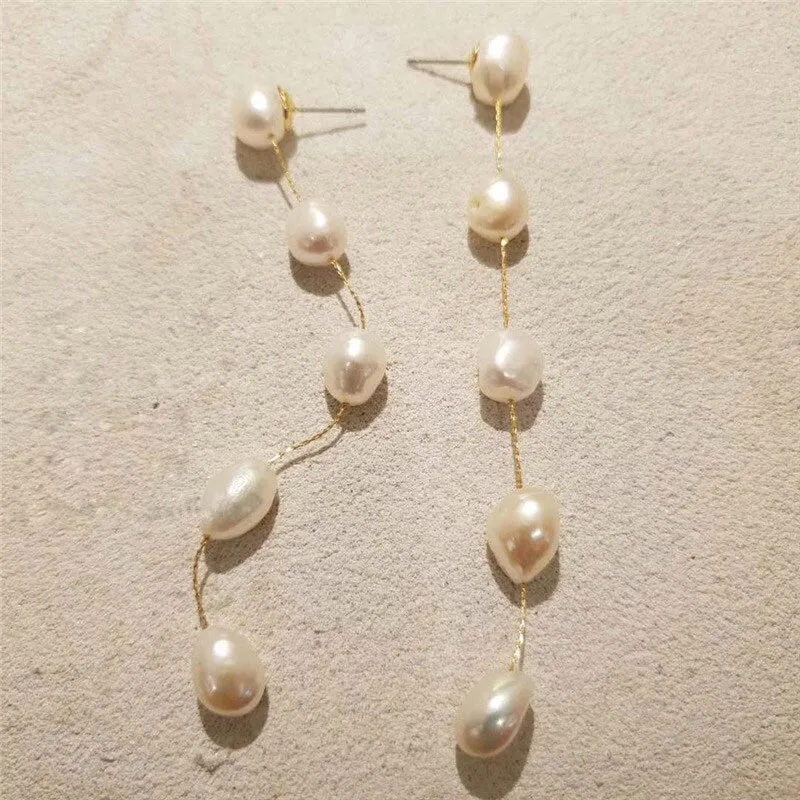 Real Freshwater Dangle Pearl Earrings