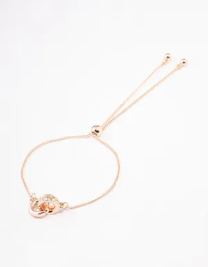 Rose Gold Double Circle Lock Bracelet