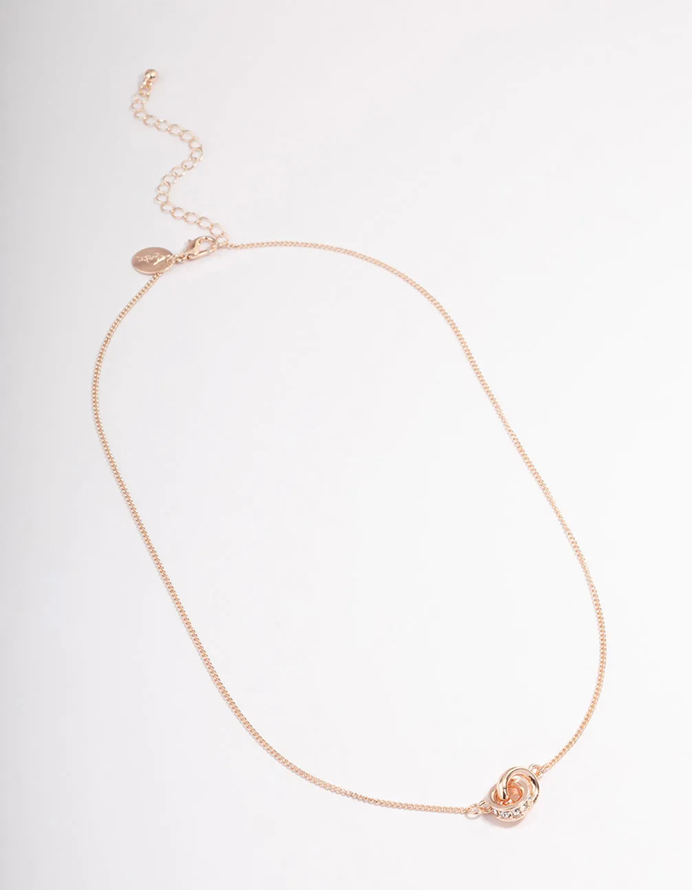 Rose Gold Double Circle Lock Necklace