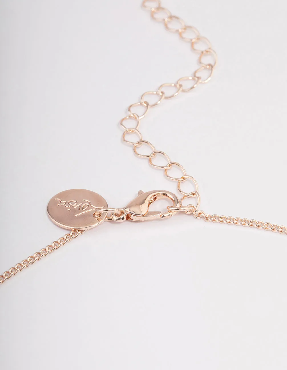 Rose Gold Double Circle Lock Necklace