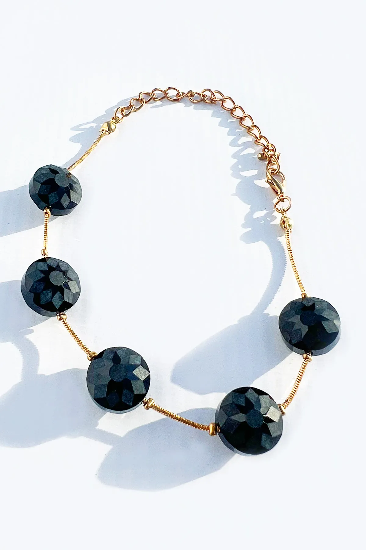 Round Black Spinel Bracelets - S23 - WJW0031