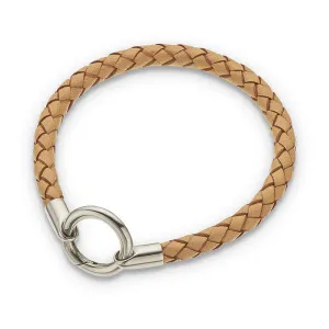 Round Thick Plaited Leather Bracelet