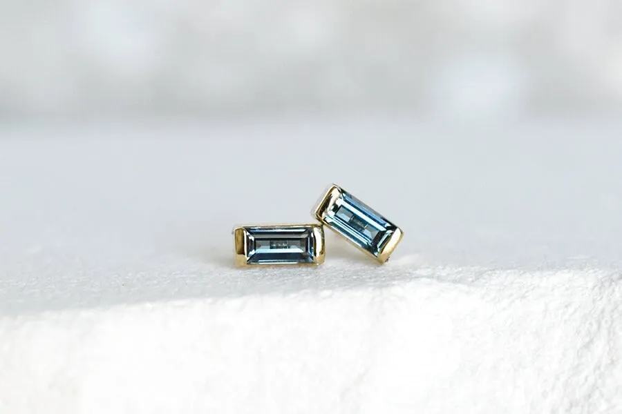 RTS Linea London Blue Topaz Studs