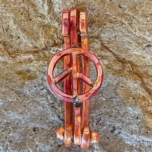 Rustic Copper Peace Symbol Bail for Necklaces