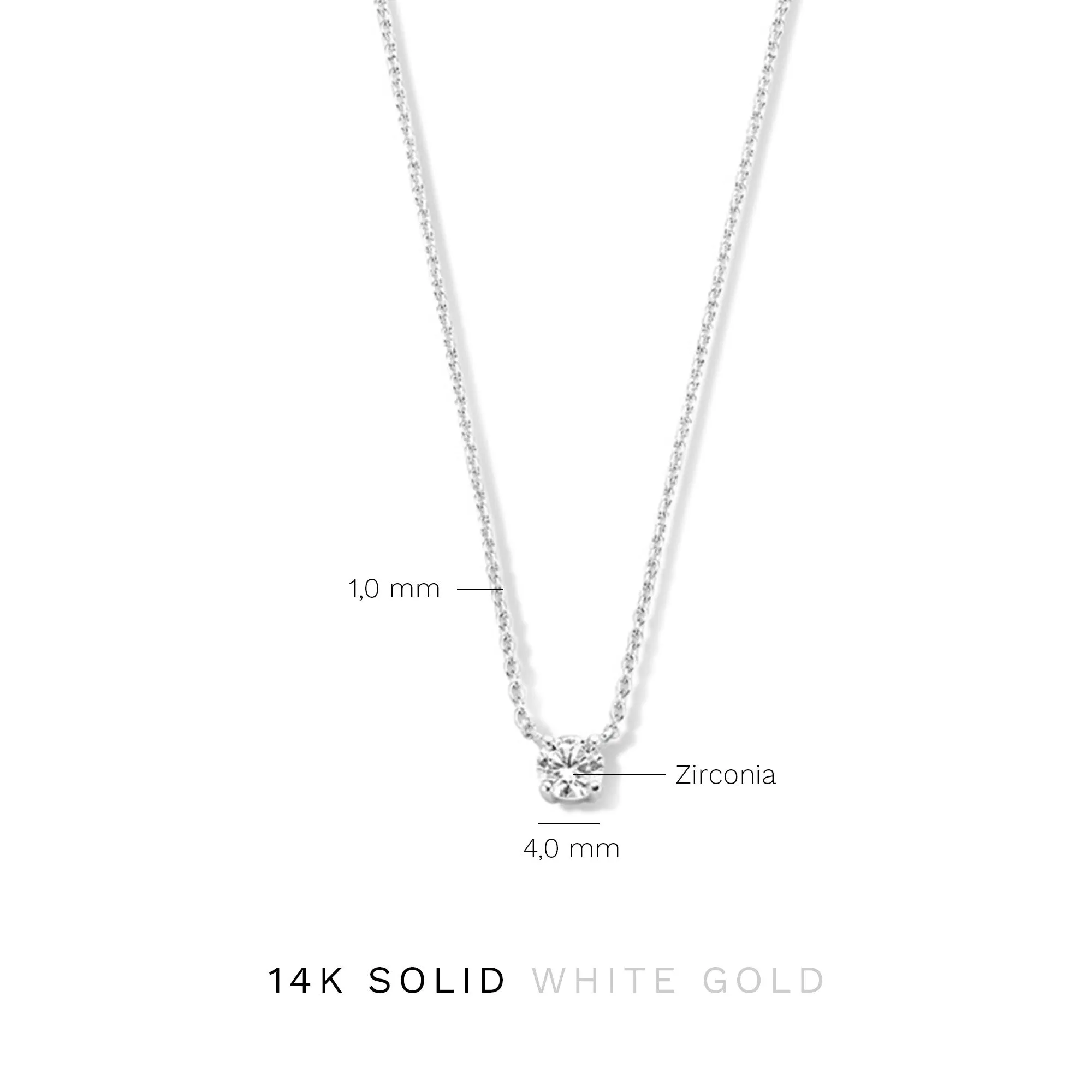 Saint Germain Garance 14 karat white gold necklace with zirconia stone