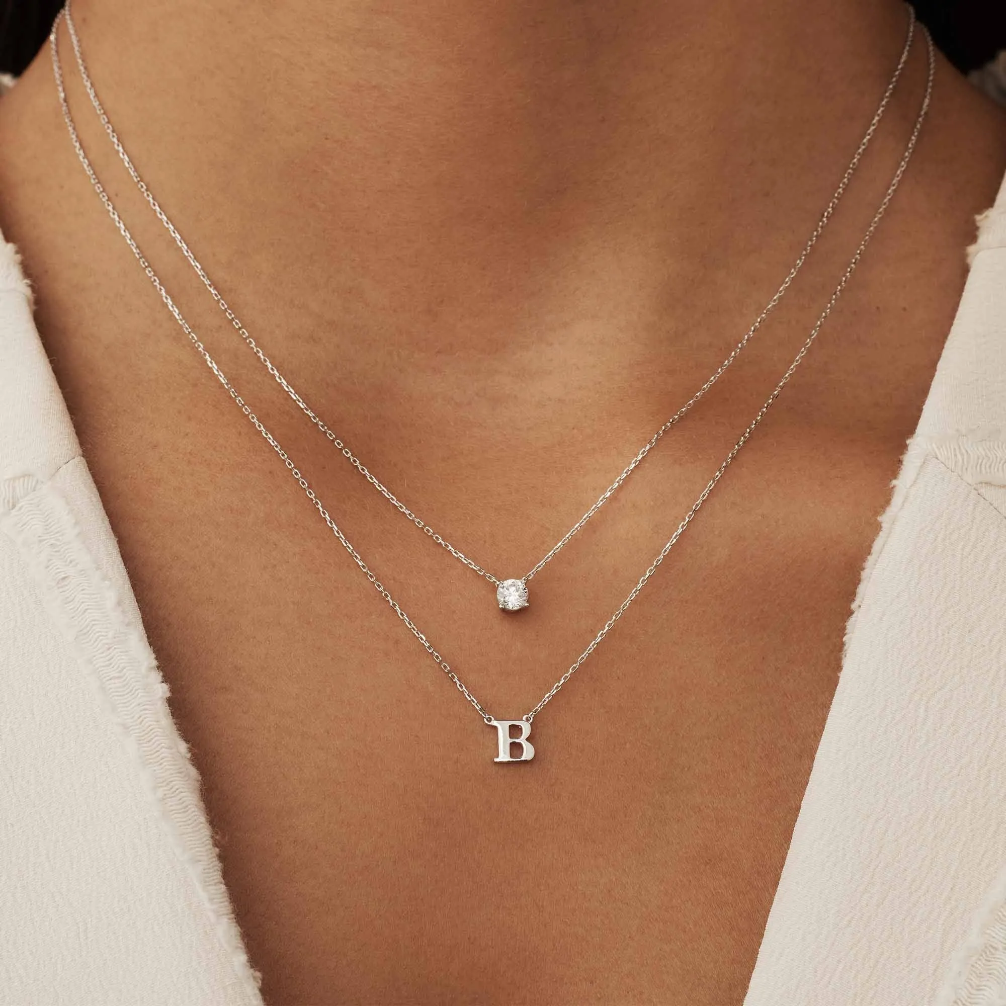 Saint Germain Garance 14 karat white gold necklace with zirconia stone