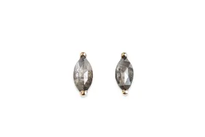 Salt   Pepper Diamond Marquise Studs