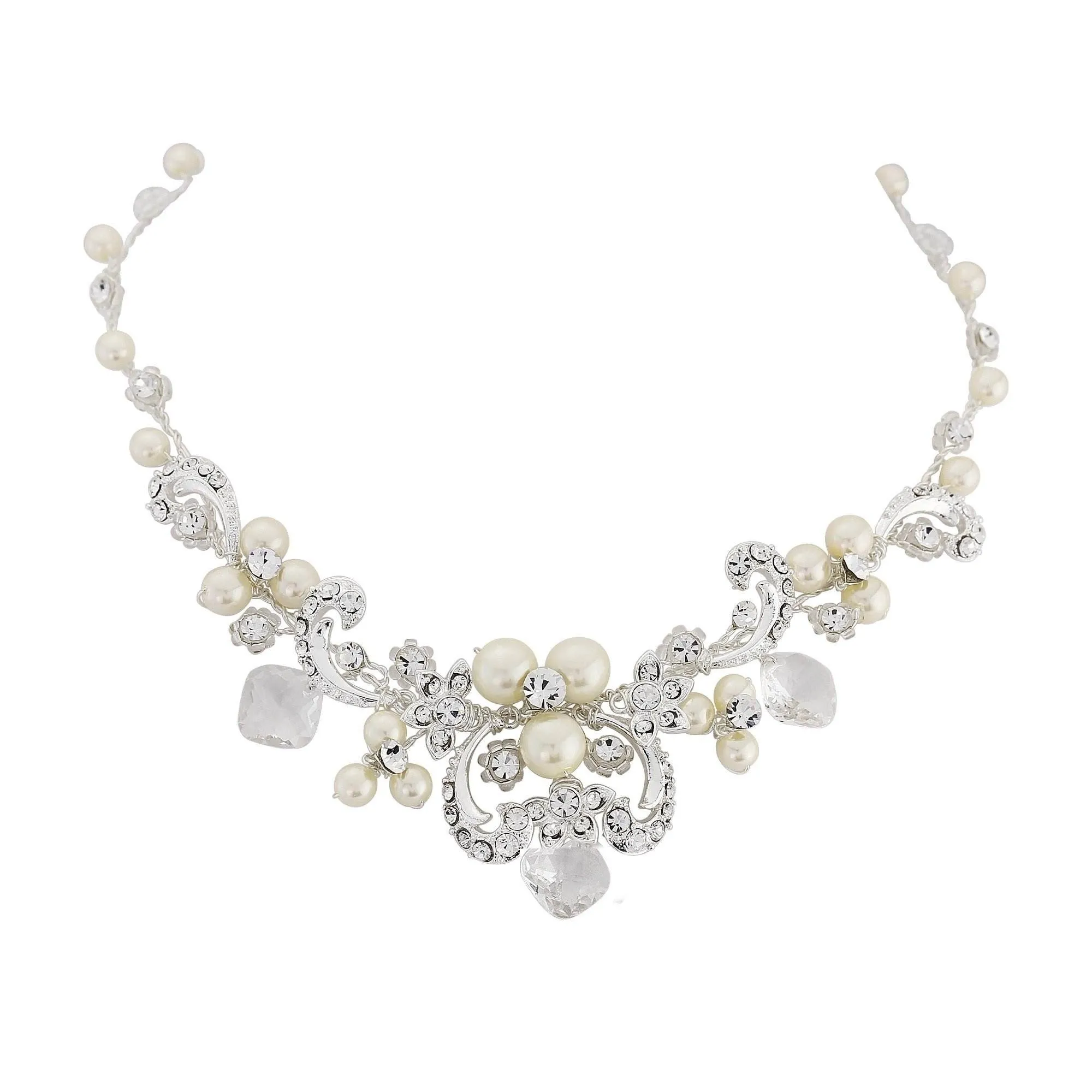 SassB Jada Crystal and Pearl Necklace Set