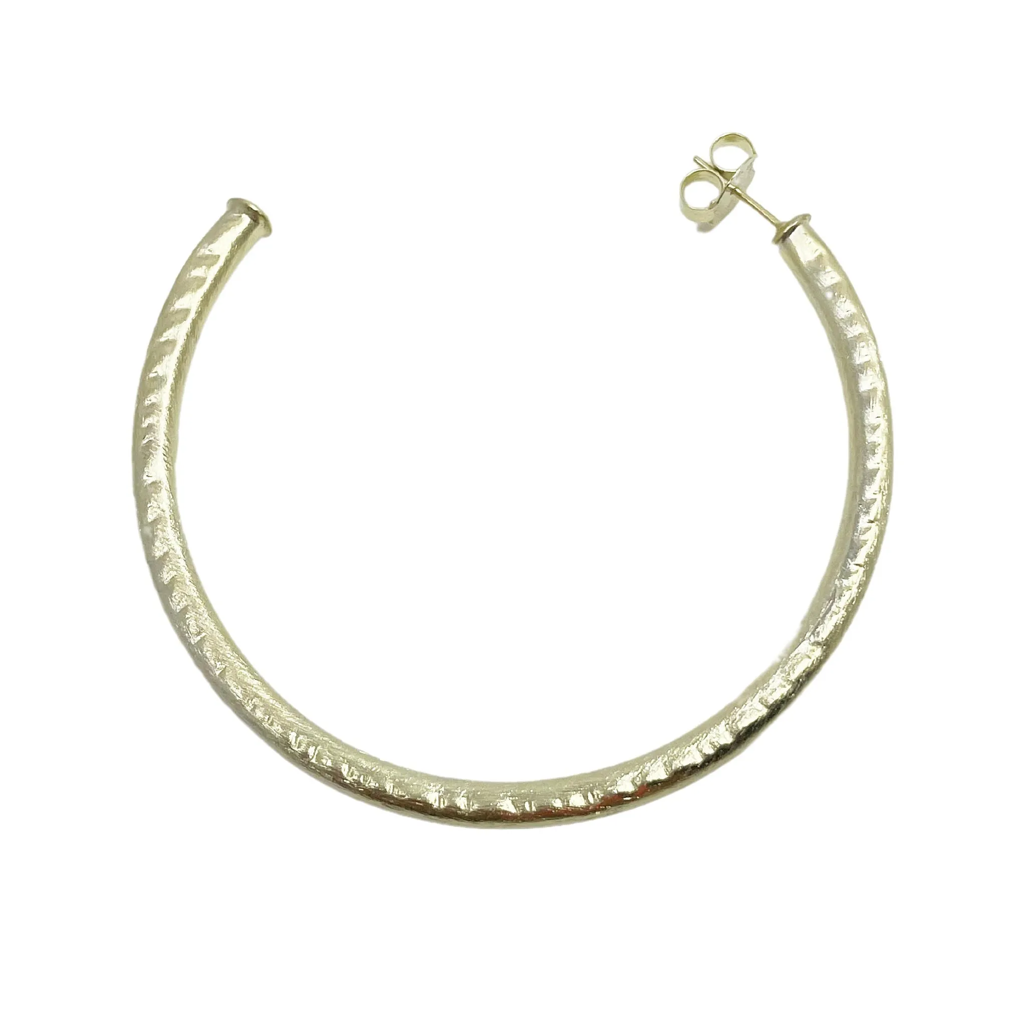 Sheila Fajl Large 2.5 Inch Everybody's Favorite Hammered Hoop Earrings in Gold