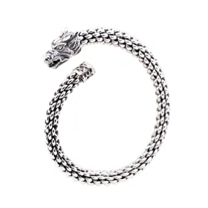 Silver Dragon Flexible Torc Bangle