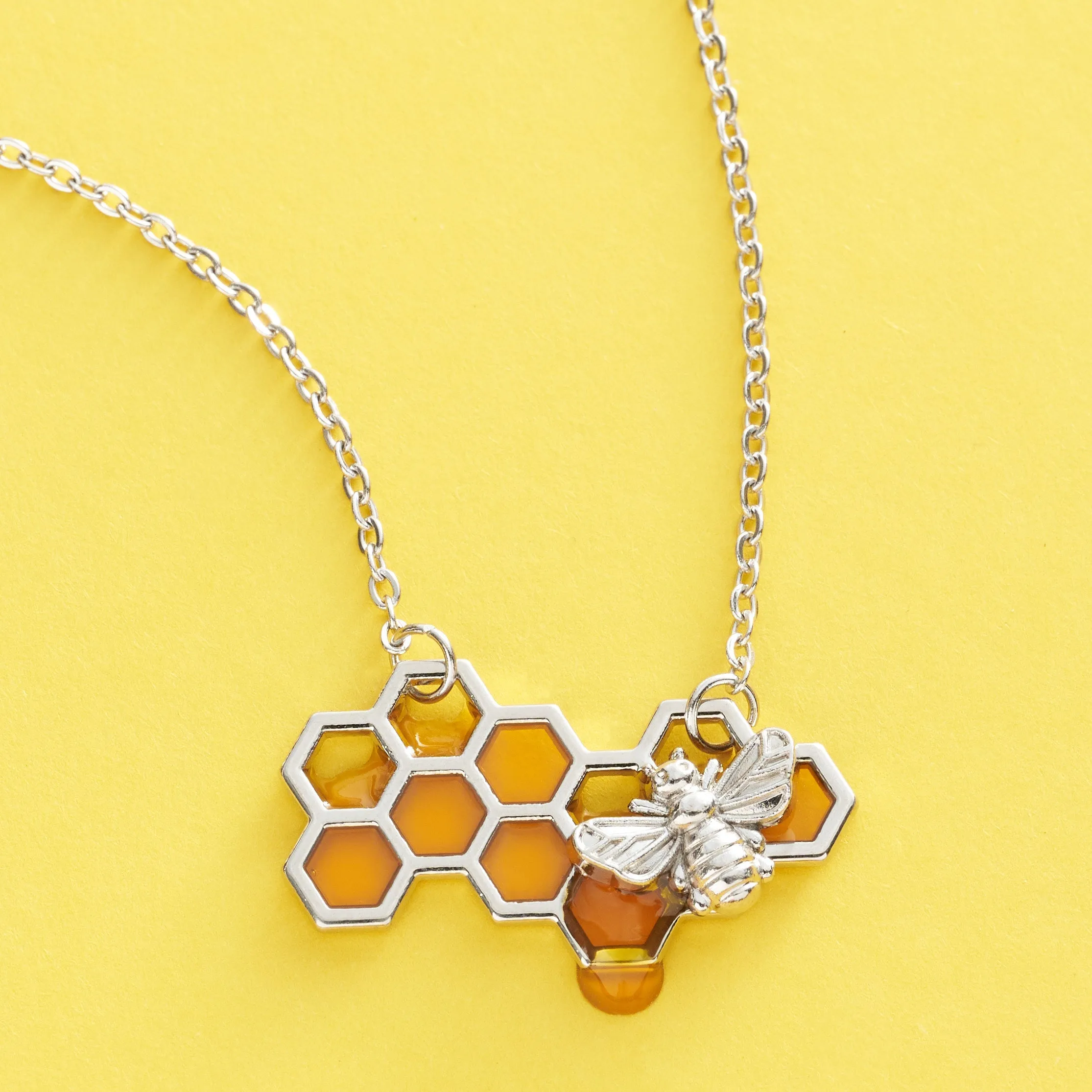 Silver Dripping Honeycomb Necklace