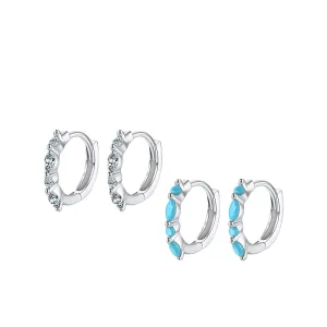 Simple and Elegant Turquoise Sterling Silver Earrings