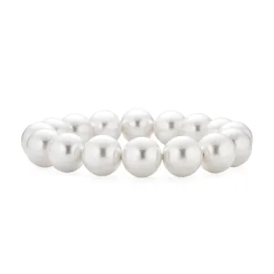 Simple Fashion Stackable Bead Simulated Pearl Stretch Bracelet Large 12MM