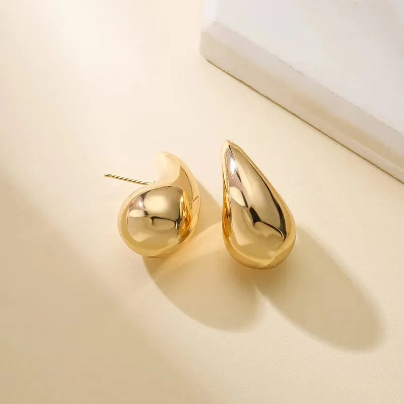 Simple Style Water Droplets Ear Studs