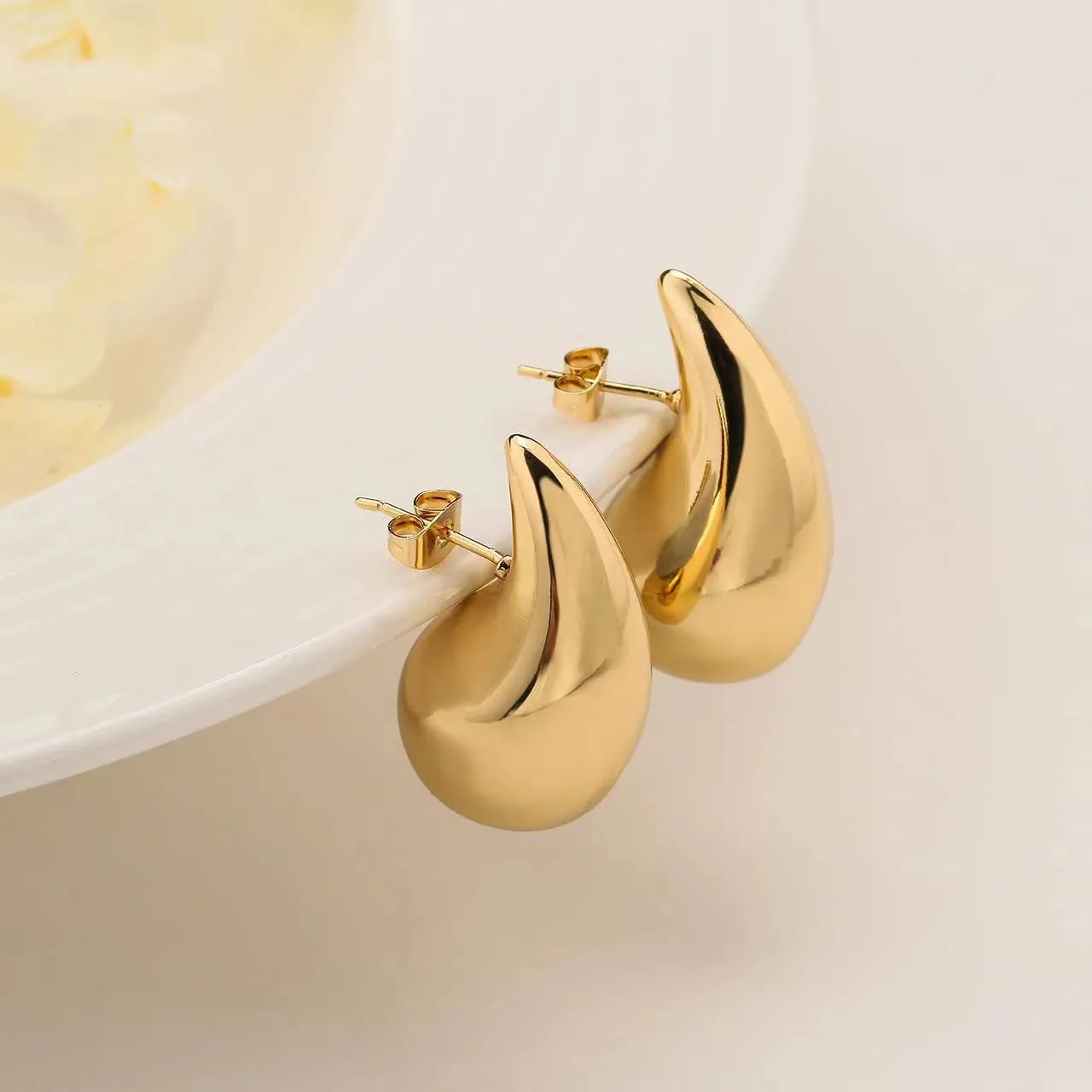 Simple Style Water Droplets Ear Studs