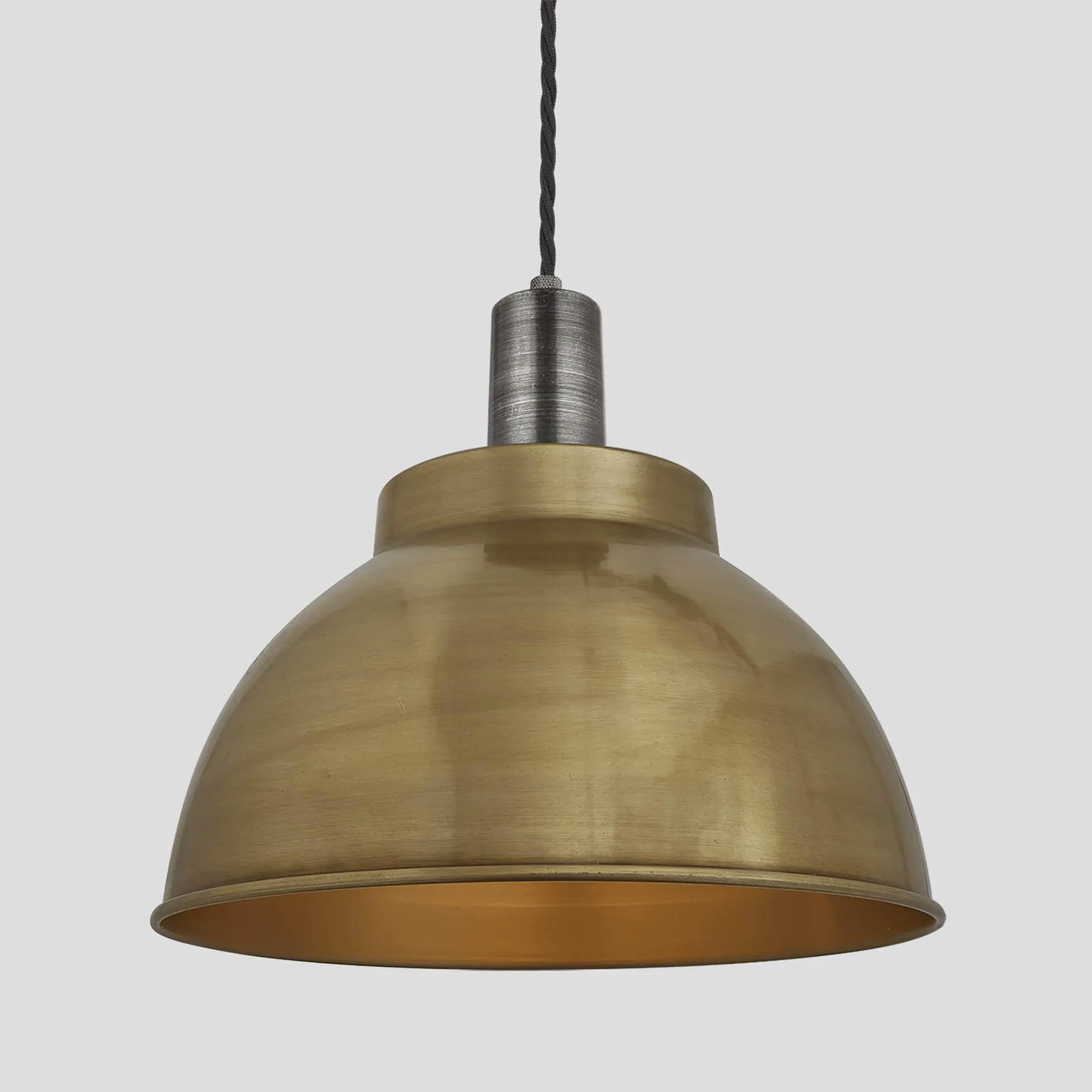 Sleek Dome Pendant - 13 Inch - Brass