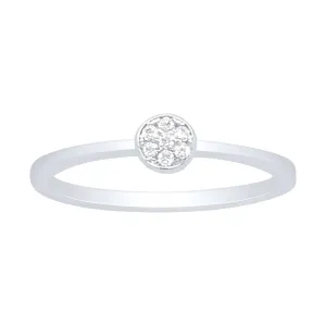 Sterling Silver Cubic Zirconia Round Pave Ring