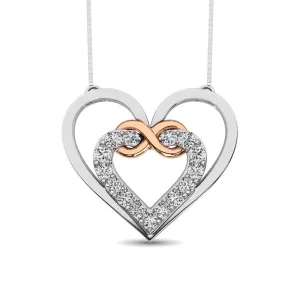 Sterling Silver Diamond Accent Heart and Infinity Pendant